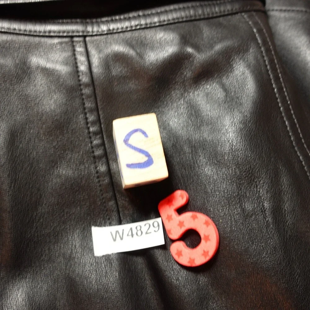 Y2K Black‎ Vegan Leather Skirt 12 Belted Rocker Downtown Girl Preppy ANN TAYLOR